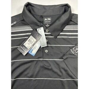 NWT | Adidas Mens Golf Polo | XL | Black/Striped